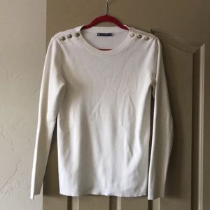 Petit Bateau Off White Cotton Pullover size M gold
